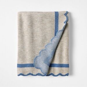 NEW! Scalloped Edge Throw Blue - Threshold designed w/ Studio McGee, 60x50
